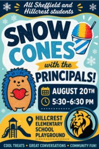 Snow cones with the Principals flyer